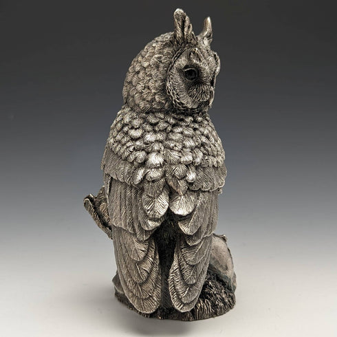 UK Country Artists Sterling Silver Sculpture Owl Figurine 446g